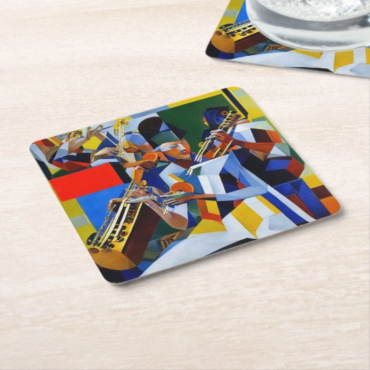 Sitzierende Musiker Rechteckiger Pappuntersetzer (angewinkelt)