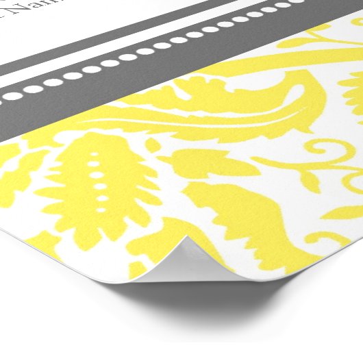 Sitzkarte 15 Tabellen 150 Gelbe Damaskus Poster (Ecke)