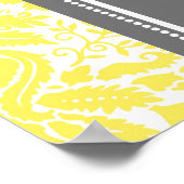 Sitzkarte 8 Tische Gelb-Grau-Damast Poster (Ecke)