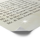 Sitzkarte aus Gold-Eichen Poster (Ecke)