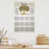 Sitzkarte aus Gold-Eichen Poster (Küche)