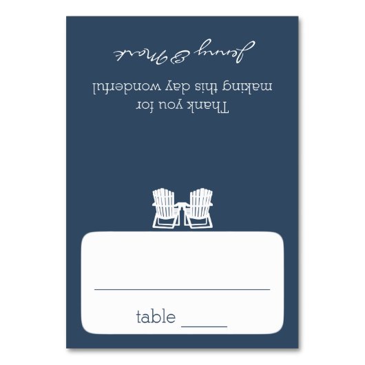 Sitzkarte für Adirondack Tischnummer (Vorderseite)