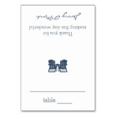 Sitzkarte für Adirondack Tischnummer (Vorderseite)