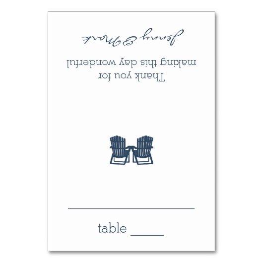 Sitzkarte für Adirondack Tischnummer (Vorderseite)