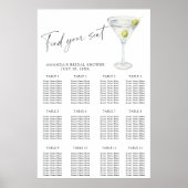 Sitzkarte für Martini-Brautpartys Poster (Vorne)