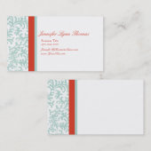 Sitzkarte für Rot- und Blauer Floral Visitenkarte (Vorne/Hinten)