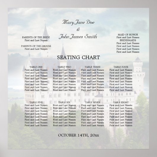 Sitzkarte, Hochzeit des Schlosses Poster (Vorne)