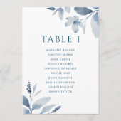 Sitzkarte mit blauer Blume Tischnummer (Vorderseite)