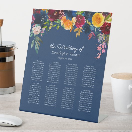 Sitzkarte mit hellen Farben Sockelschild (In Situ)