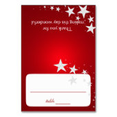 Sitzkarte mit roten Sternen Tischnummer (Vorderseite)