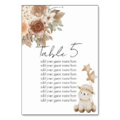 Sitzkarte Rustikal Braun, süßes Lämmchen Tischnummer (Vorderseite)