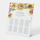 Sitzkarte Sonnenblumen Herbst Florals Sockelschild (Vorderseite)