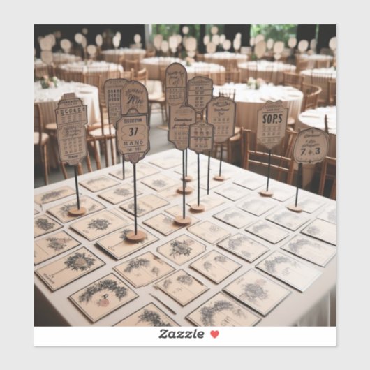 Sitzkarten-Aufkleber für die Zuweisung von Tabelle Aufkleber (Blatt)