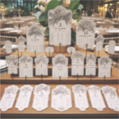 Sitzkarten-Aufkleber für die Zuweisung von Tabelle Aufkleber (Vorderseite)