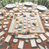 Sitzkarten-Aufkleber für die Zuweisung von Tabelle Aufkleber (Vorderseite)