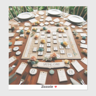Sitzkarten-Aufkleber für die Zuweisung von Tabelle Aufkleber
