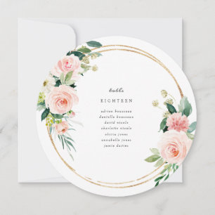 Sitzkarten für den Blush Circle Tischnummer