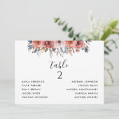 Sitzkarten mit den Namen der Gäste Rosa und Blau (Stehend Vorderseite)