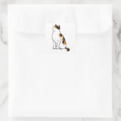 Sitzkatze Quadratischer Aufkleber (Tasche)