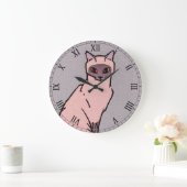 Sitzkatze von Julie de Graag Große Wanduhr (Zuhause)
