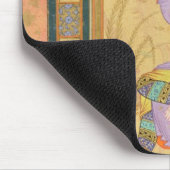 Sitzmädchen, das ihr Haar in ringlets, von t Mousepad (Ecke)