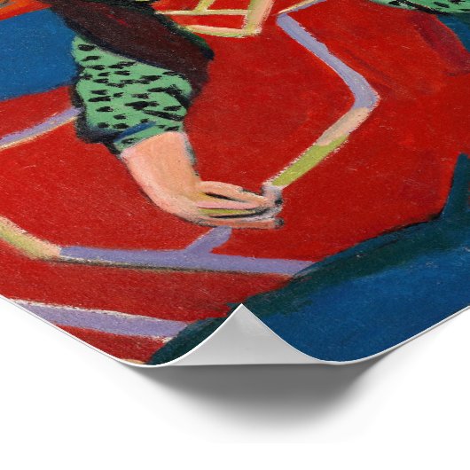 Sitzmädchen | Ernst Ludwig Kirchner Poster (Ecke)