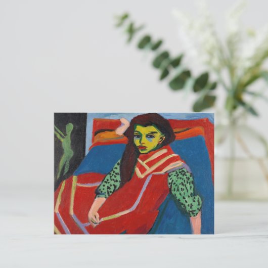 Sitzmädchen | Ernst Ludwig Kirchner Postkarte (Stehend Vorderseite)