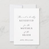 Sitzmarke für Veranstaltungen, Sitzmarke für den S Einladung (Vorderseite)