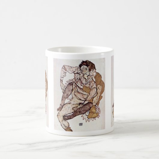 Sitzpaare durch Schiele Egon Kaffeetasse (Mittel)
