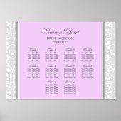Sitzplan 10 Tabellen Lilac Gray Damask Poster (Vorne)