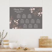 Sitzplan 10 Tische Graukorallenflora Poster (Küche)