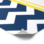 Sitzplan 12 Tische Gelb blau Zickzack Poster (Ecke)