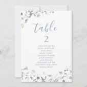 Sitzplan der Blue Boho Wildblume Tischnummer (Vorderseite)