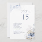 Sitzplan für blaue Korallen und Muscheln Tischnumm Einladung (Vorderseite)