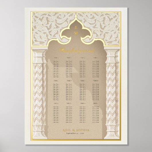Sitzplan für die Islamische Nikah-Hochzeit Foliendrucke (Vorderseite)
