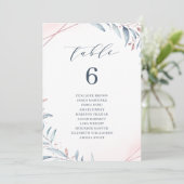 Sitzplan für die Tischnummer von Dusty Blue Greene (Stehend Vorderseite)