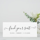 Sitzplan für Hochzeiten Finden Sie Ihre Sitzkarte Einladung (Stehend Vorderseite)