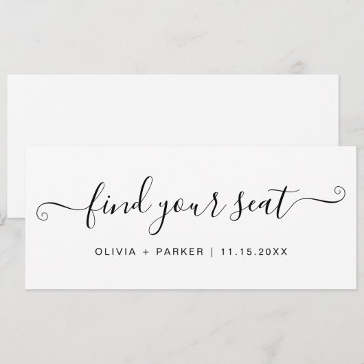 Sitzplan für Hochzeiten Finden Sie Ihre Sitzkarte Einladung (Vorne/Hinten)