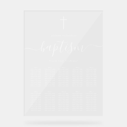 Sitzplan für Jungen oder Mädchen Acrylschild (Vorderseite)