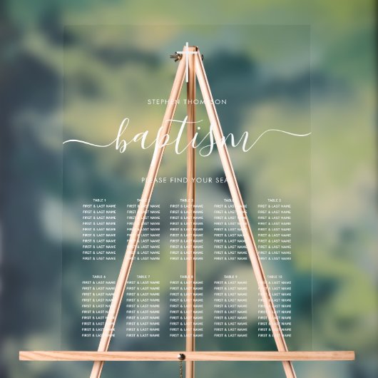 Sitzplan für Jungen oder Mädchen Acrylschild (Neutral)