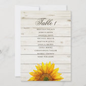 Sitzplan für Sonnenblumen. Rustikale Brauerei Einladung (Vorderseite)