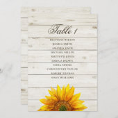 Sitzplan für Sonnenblumen. Rustikale Brauerei Einladung (Vorne/Hinten)