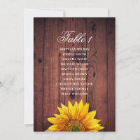 Sitzplan für Sonnenblumen. Rustikale Brauerei