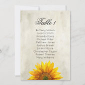 Sitzplan für Sonnenblumen. Rustikaler Hochzeitspla Einladung (Vorderseite)