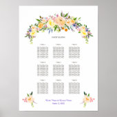 Sitzplan für Willow und Floral Hochzeiten Poster (Vorne)