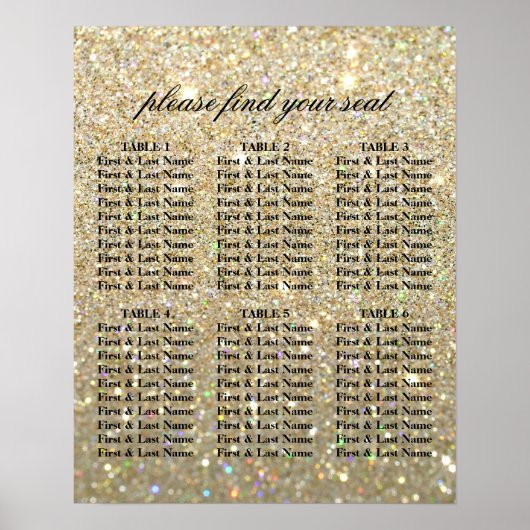 Sitzplan - Gold Glit Fab Poster (Vorne)