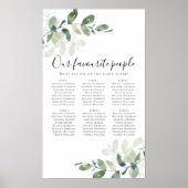 Sitzplan Hochzeit Eukalyptus Hochzeitssymbol Poster (Vorne)