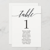 Sitzplan Individuelle Tischkarte Modernes Skript Einladung (Vorne/Hinten)