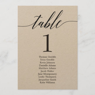 Sitzplan Individuelle Tischkarte Modernes Skript Einladung