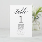 Sitzplan Individuelle Tischkarte Modernes Skript Einladung (Stehend Vorderseite)